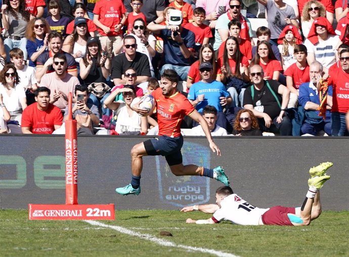 Martiniano Cian con la selección española masculina de rugby