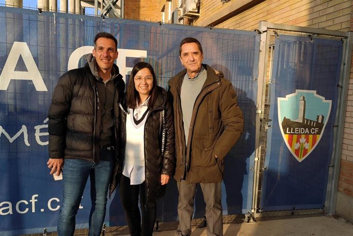 Representantes del grupo municipal de ERC en el Camp d'Esports de Lleida