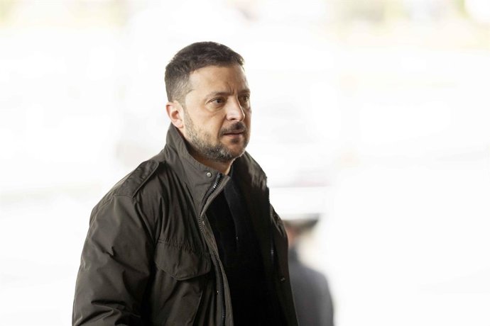 Archivo - Arquivo - 9 de janeiro de 2025, Base Aérea de Ramstein, Rennia-Palatinado, Alemanha: VOLODYMYR ZELENSKY na reunio do Grupo de Contato de Defesa da Ucrnia (UDCG) na Base Aérea de Ramstein.
