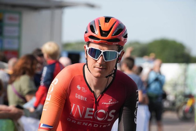Archivo - El ciclista británico Geraint Thomas (INEOS Grenadiers) durante la  during la Renewi Tour 2024.