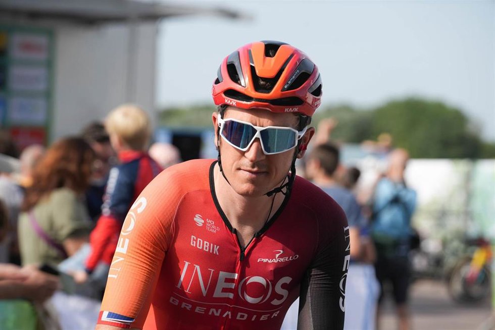 Archivo - El ciclista británico Geraint Thomas (INEOS Grenadiers) durante la  during la Renewi Tour 2024.