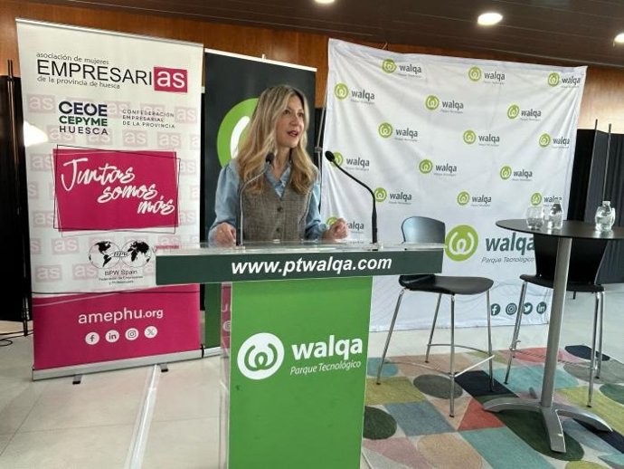 La vicepresidenta del Gobierno de Aragón, Mar Vaquero, en el acto 'Los nuevos desafíos de la economía y sus oportunidades. Walqa y el Aragón Digital'.