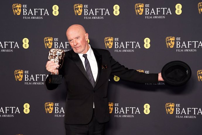 16 February 2025, United Kingdom, London: French film director Jacques Audiard in the press room after winning the Best Film Not in the English Language award for Emilia Perez during the 78th British Academy Film Awards at the Royal Festival Hall. Photo: 