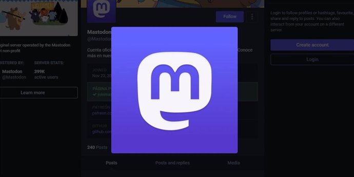 Archivo - Perfil de Mastodon.