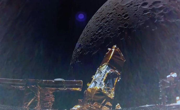 A sonda Blue Ghost em órbita lunar