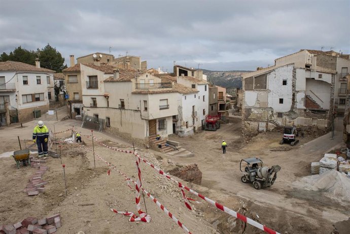 Obras de reconstrucción del municipio de Letur tras la DANA, a 10 de febrero de 2025, en Letur, Albacete, Castilla-La Mancha (España).