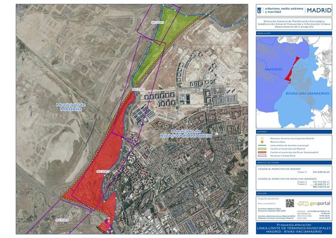 Cibeles ultima los pasos administrativos para modificar los términos municipales de Madrid y Rivas