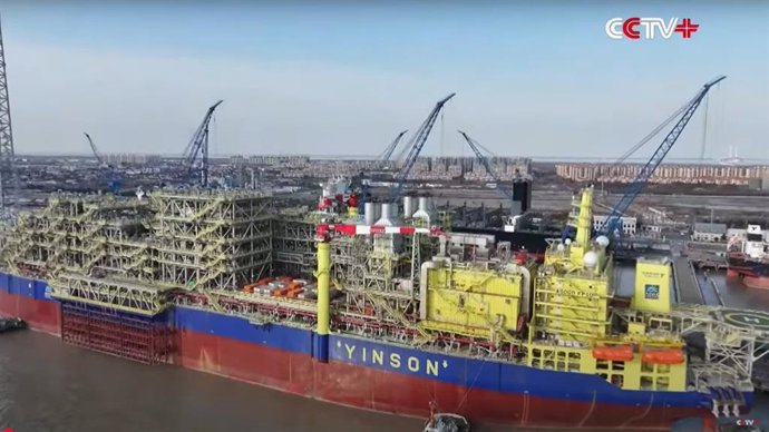 Imagem do primeiro navio FPSO com tecnologia de captura de carbono