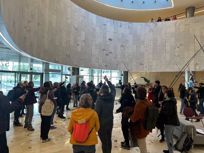 Els docents a la Conselleria d'Economia aquest dilluns