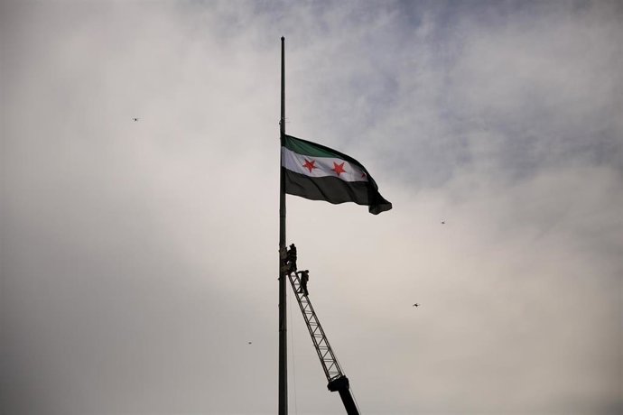 Archivo - March 15, 2021: Idlib, Syria. 15 March 2021. A major demonstration takes place in the in the opposition-held Syrian city of Idlib on the tenth anniversary of the outbreak of the Syrian revolution. Officials of the opposition's Syrian Salvation G