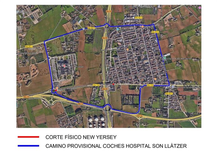 Las obras de dotación de servicios del futuro IES de Son Ferriol obligan a cortes de tráfico