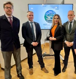 (Desde Izda.) Copé, Pérez, Ruiz Y Martínez, En La Presentación Del Certamen 'De Aventura Por Andalucía'.