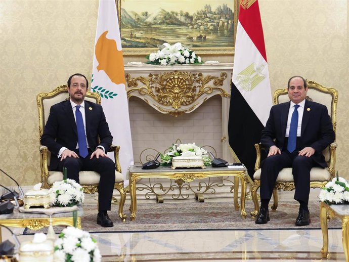 Los presidentes chipriota y egipcio, Nikos Christodoulides y Abdelfatá al Sisi