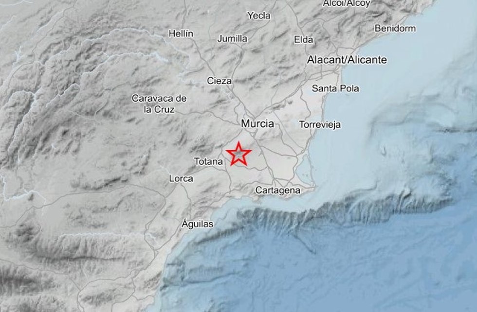 Mapa que muestra el lugar donde se ha registrado el terremoto