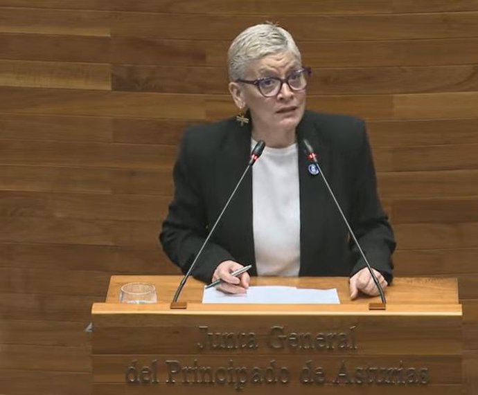 La consejera de Salud, Concepción Saavedra, interviene en el Pleno de la Junta.