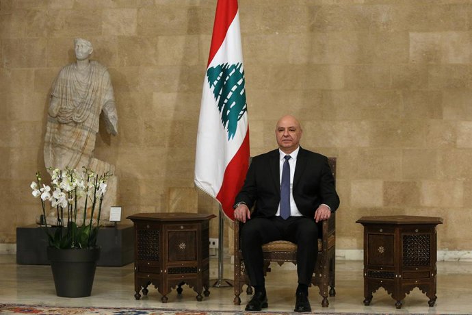 Archivo - Arquivo - Presidente do Líbano, Joseph Aoun, no Palácio Baabda (arquivo)