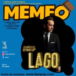 MIGUEL LAGO CELEBRA SUS 25 AÑOS SOBRE EL ESCENARIO ESTE VIERNES EN EL FESTIVAL DE HUMOR MEMEO DE LOGROÑO