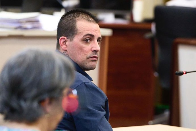 El acusado por el crimen de Liaño en un momento de la sesión en la que ha declarado