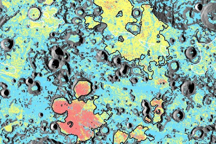 Diferentes materiales revelados en la superficie de la cuenca Aitken en el polo sur lunar