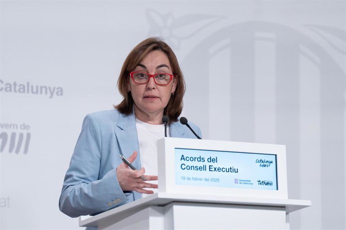 La portavoz del Govern de la Generalitat, Silvia Paneque, en la rueda de prensa posterior al Consell Executiu de este martes.