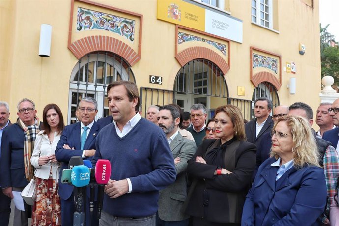 El Secretario General Del PP Andaluz, Antonio Repullo, En Rueda De Prensa En Málaga.