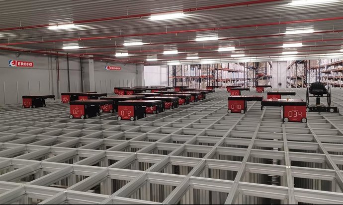 Sistema de almacenaje AutoStore de Eroski
