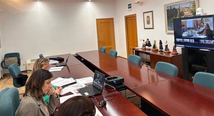 La delegada territorial de la Junta en Segovia, Raquel Alonso, preside la segudna reunión telemática del Cecopi sobre la presa de El Tejo