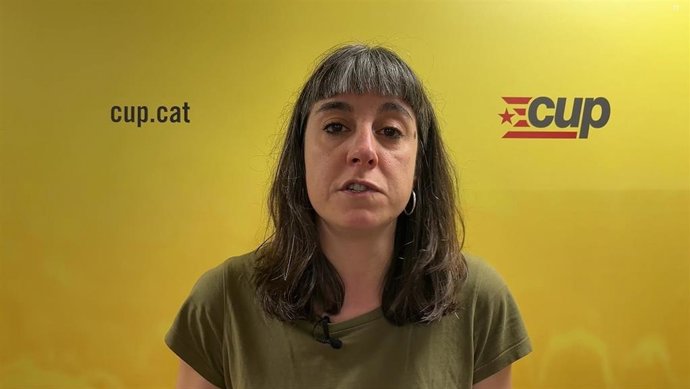 La portavoz del Secretariat Nacional de la CUP, Su Moreno, en un mensaje difundido por su partido, a 18 de febrero de 2025