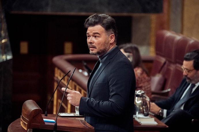 El portavoz de ERC en el Congreso, Gabriel Rufián, en el Congreso de los Diputados, a 22 de enero de 2025, en Madrid (España).