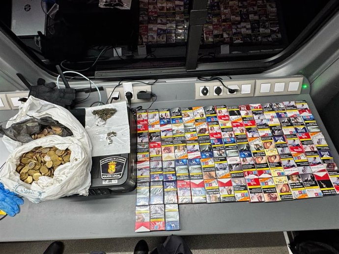 Material requisado por la Policía Local de La Laguna en un control en el barrio de El Rocío