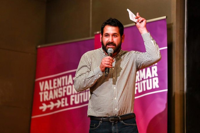 Archivo - Juanjo Martínez, durante un mitin de campaña, a 20 de mayo de 2023, en Palma