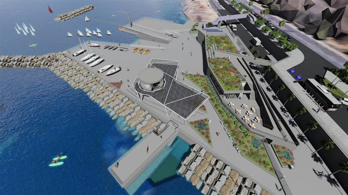 Infografía del nuevo Centro de Deportes del Mar de Tenerife