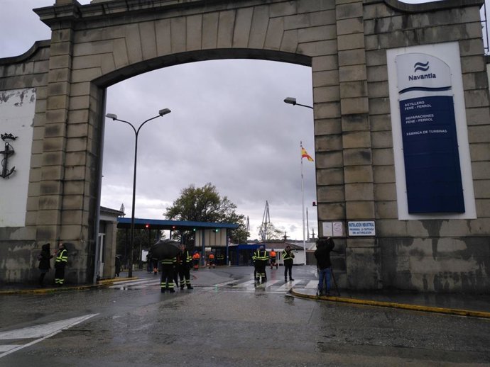 Archivo - Integrantes del Comité de Navantia y de la industria auxiliar en Ferrol.