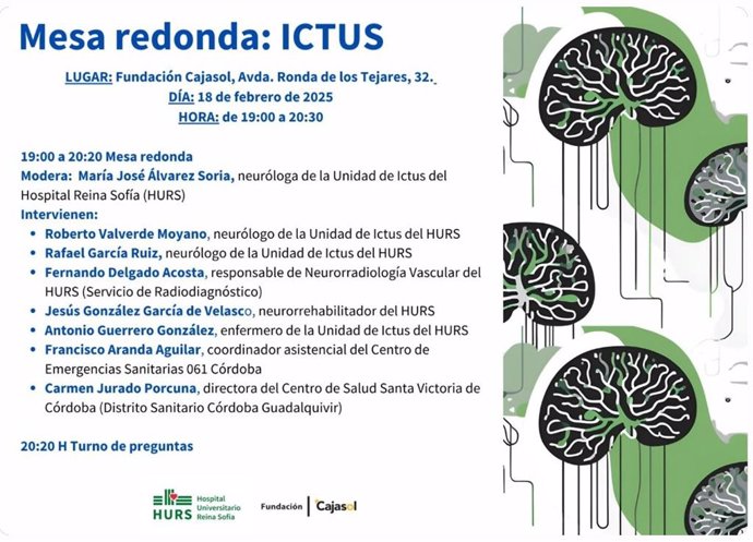 Cartel de la mesa redonda sobre el ictus.