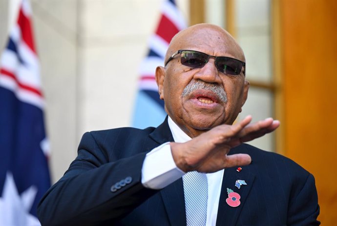 Archivo - Imagen de archivo del primer ministro de Fiyi, Sitiveni Rabuka