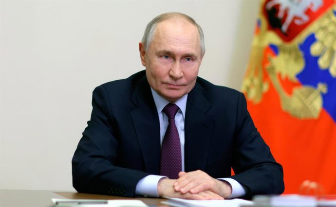O presidente da Rússia, Vladimir Putin, durante uma videoconferência (arquivo)