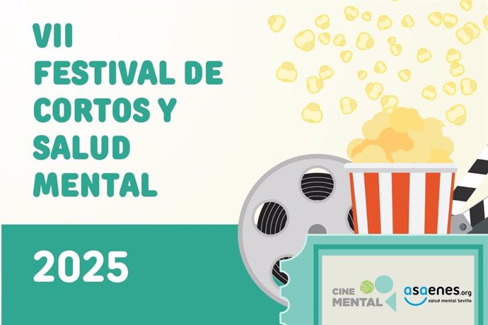 Cartel de la séptima edición del Festival de Cortos y Salud Mental, organizado por Asaenes en colaboración con el Hospital Macarena.
