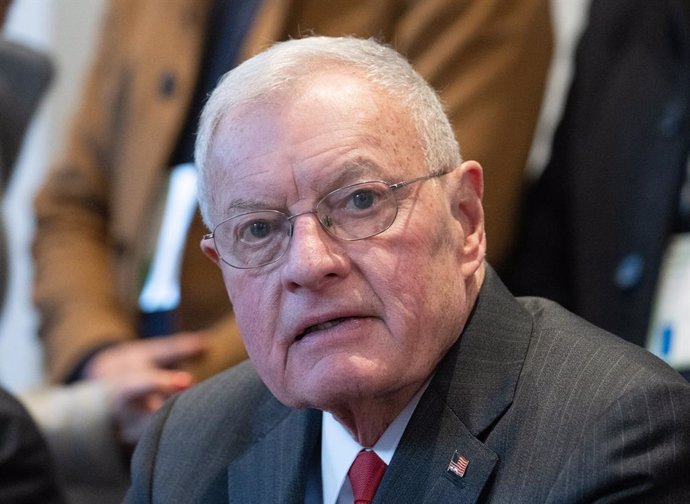 15 February 2025, Bavaria, Munich: General Keith Kellogg, US Special Envoy for Ukraine, takes part in a meeting during the 61st Munich Security Conference (MSC) at the Bayerischer Hof conference hotel. Photo: Boris Roessler/dpa - Pool/dpa