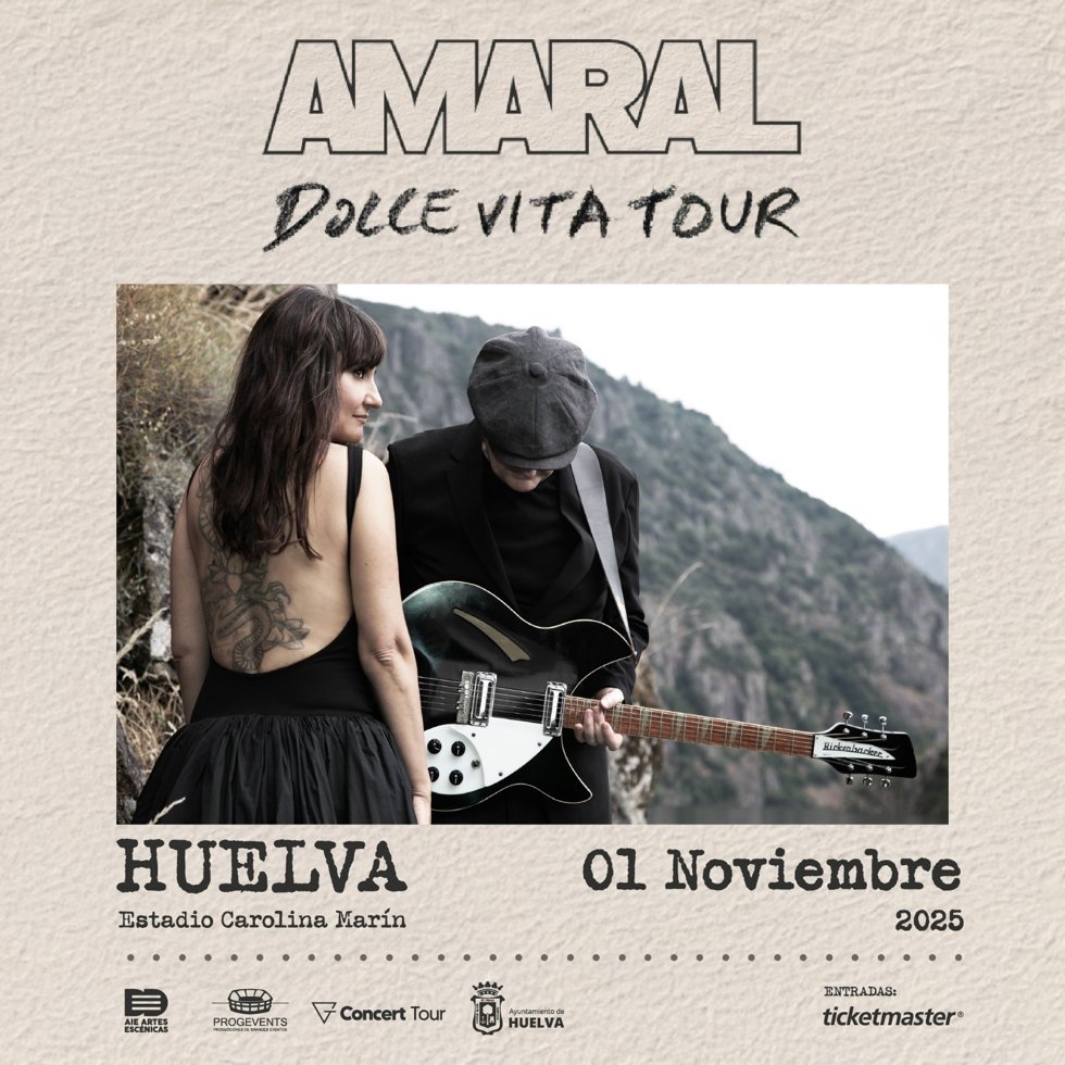 Cartel del concierto de Amaral en Huelva.
