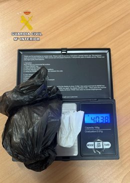 Droga intervenida en el Aeropuerto de Asturias.