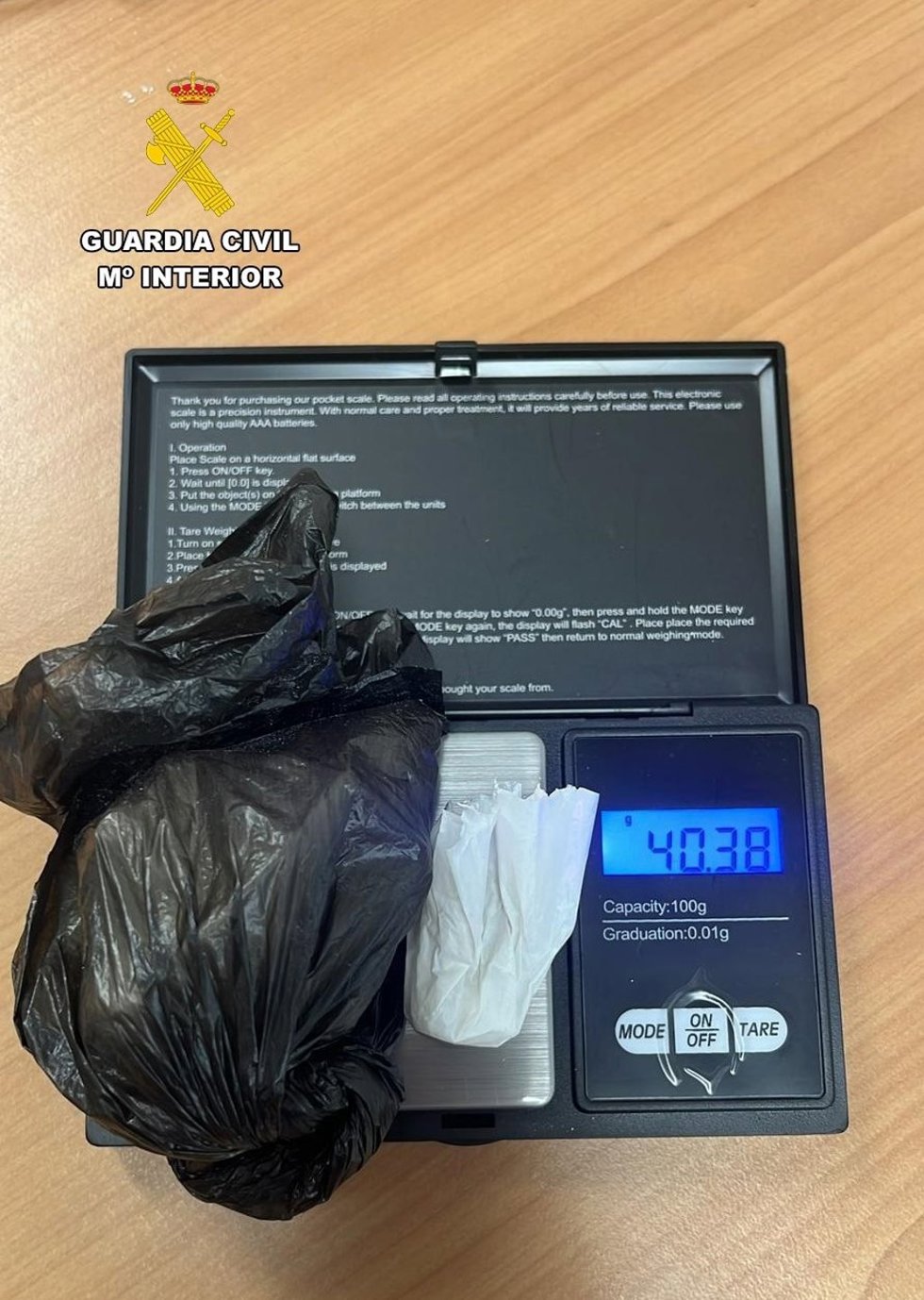 Droga intervenida en el Aeropuerto de Asturias.