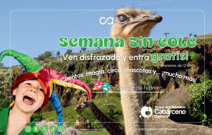 Cartel de la programación de la 'Semana sin cole' en Cabárceno