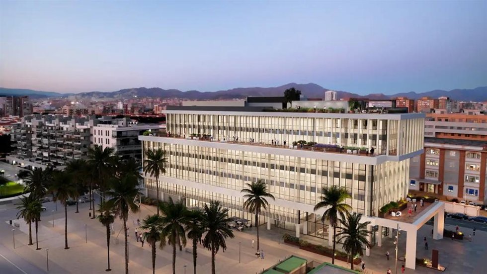 Recreación del futuro edificio de oficinas inteligente 'Ágora' del Grupo Insur en Málaga.