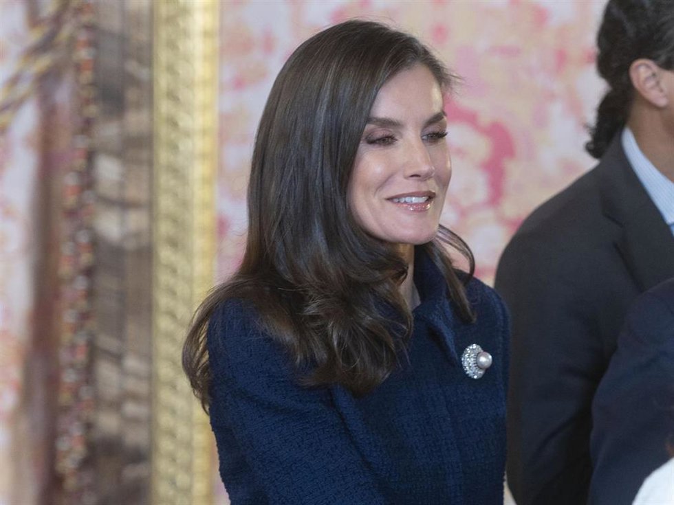 La Reina Letizia durante un almuerzo en honor del presidente de la República Árabe de Egipto, en el Palacio Real, a 19 de febrero de 2025, en Madrid (España).