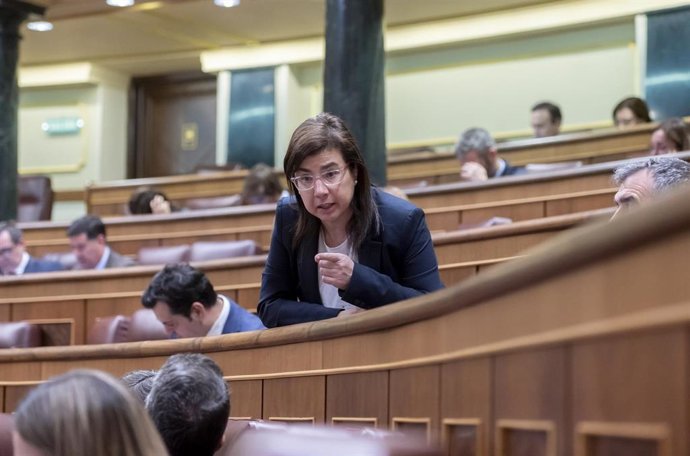 La diputada del PP, Ana Belén Vázquez, durante una sesión plenaria en el Congreso de los Diputados