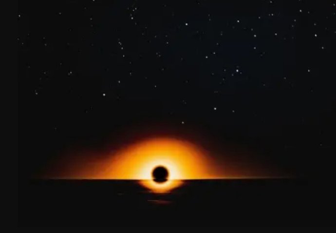 Ilustração de um buraco negro