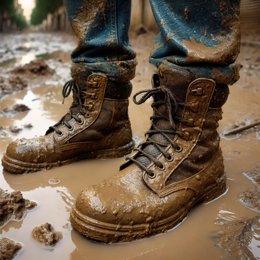 Imagen de un voluntario en la dana