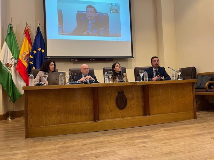 El director general de Justicia Juvenil y Cooperación, Esteban Rondón, en unas Jornadas del Colegio de Abogados de Sevilla sobre el impacto de la Ley de Eficiencia del Servicio Público de Justicia.