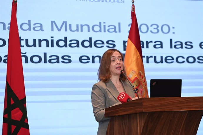 La secretaria de Estado de Comercio, Amparo López Senovilla, durante su viaje a Marruecos.