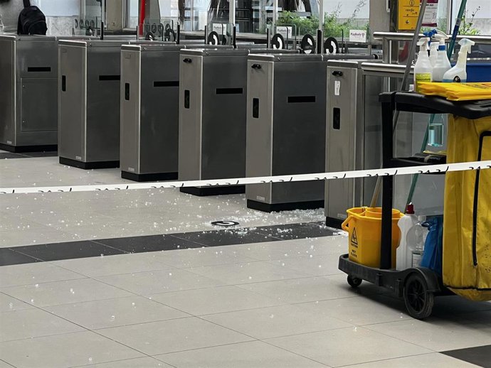 Zona acordana en la estación de Feve por los destrozos causados por el hombre en estado de enajenación